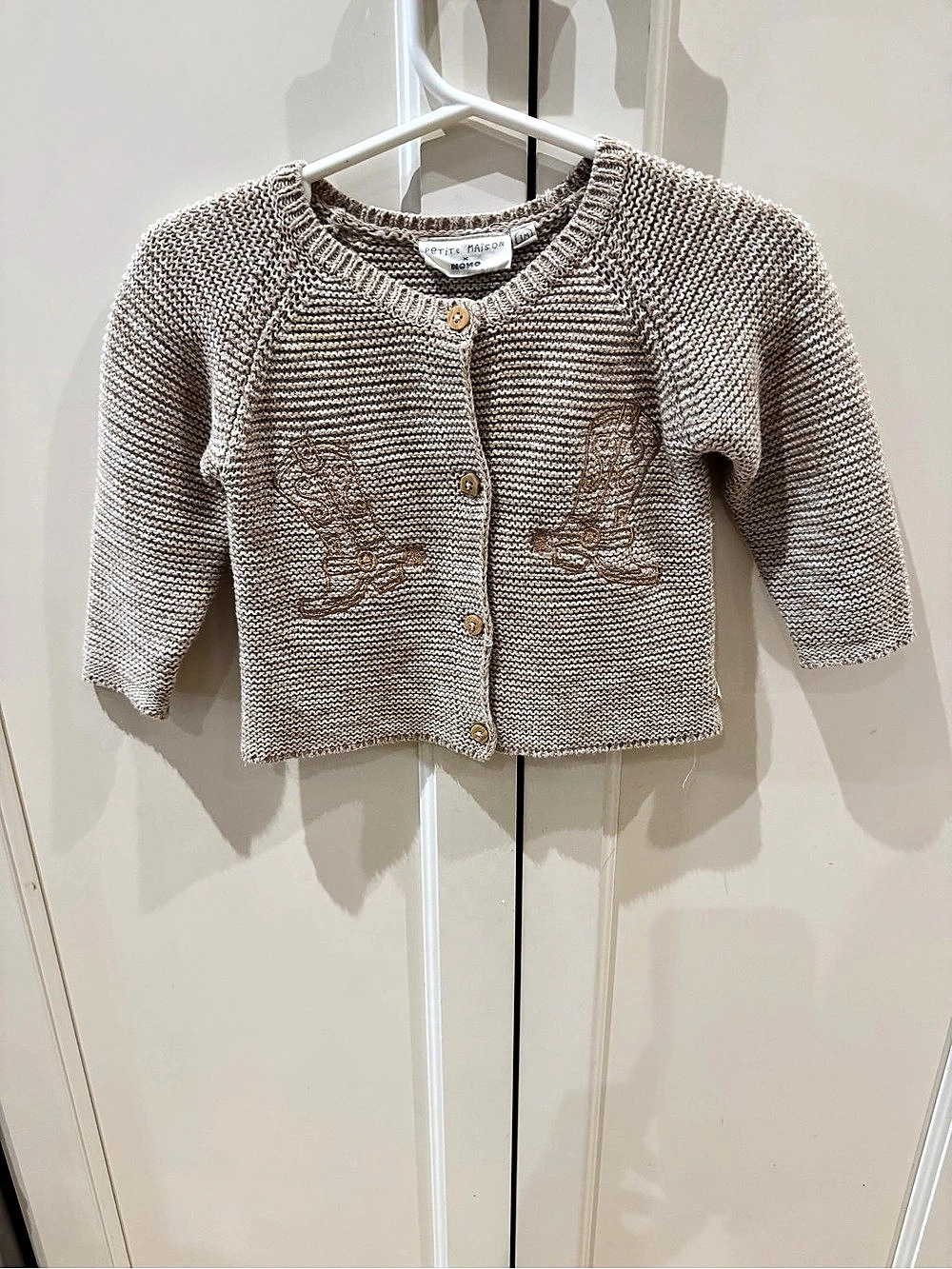Petite Maison x Nono 3m Baby Cardigan in Beige cowboy